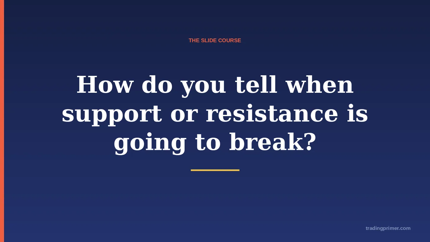 How do you tell when support or resistance is going to break?