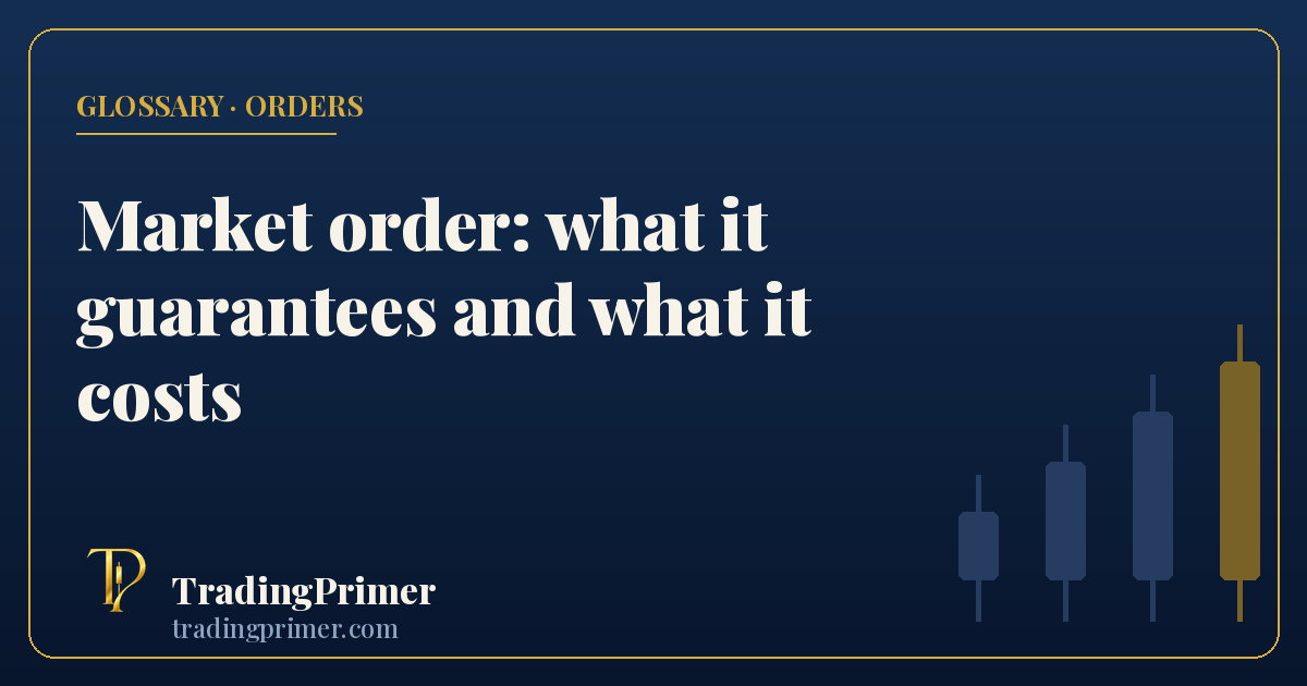 Market order: an order that fills immediately by taking whatever prices are resting in the book